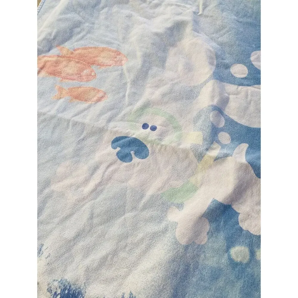 Vintage 2000 Blues Clues Viacom TV Show Beach Bath Towel Fish Sea Ocean Scuba